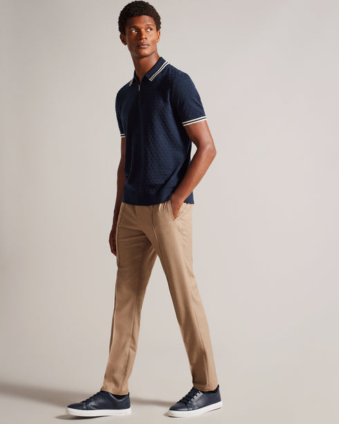 MAHANI-Knitwear-SS Regular T Stitched Half-Zip Polo- Ted Baker Romania